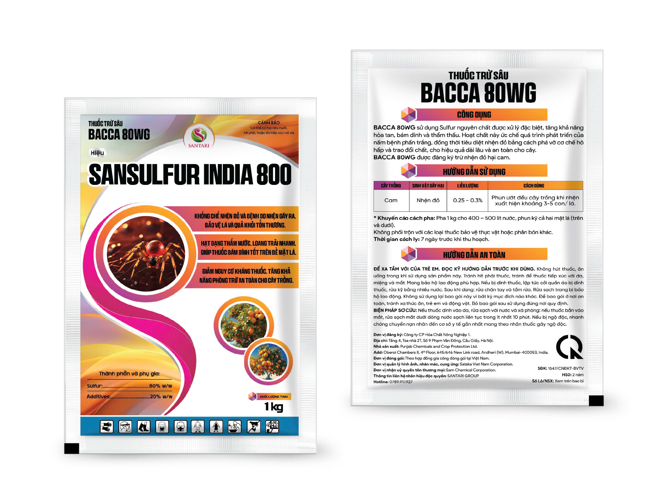 THUỐC TRỪ SÂU BACCA 80WG HIỆU SANSULFUR INDIA 800