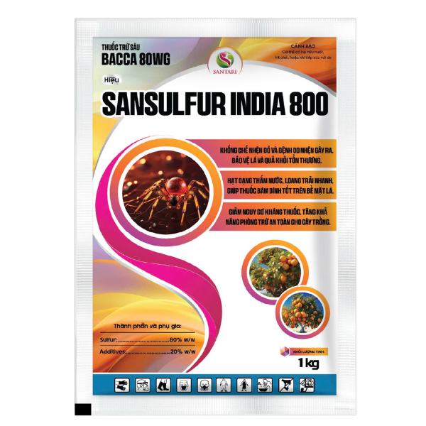 THUỐC TRỪ SÂU BACCA 80WG HIỆU SANSULFUR INDIA 800
